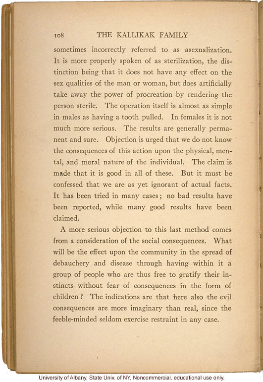 <i>The Kallikak Family: A Study in the Heredity of Feeble-Mindedness</i>, by Henry Herbert Goddard, selected pages