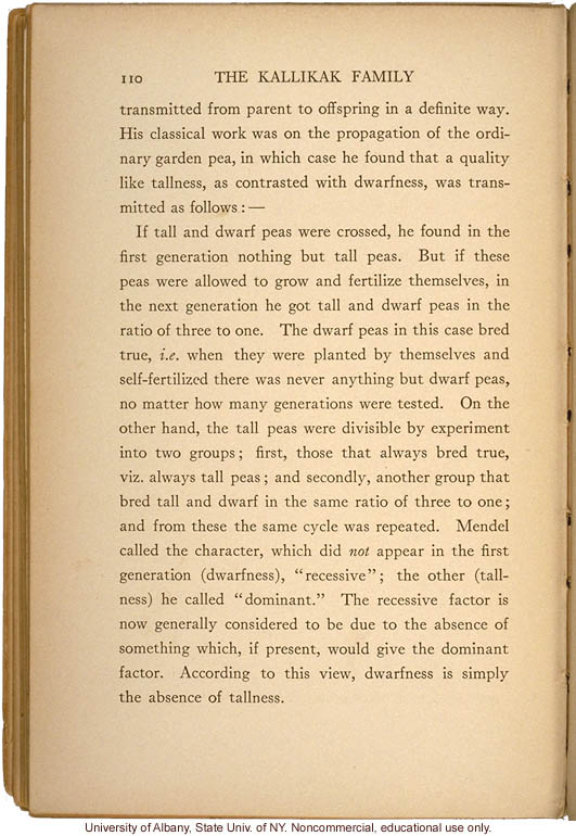 <i>The Kallikak Family: A Study in the Heredity of Feeble-Mindedness</i>, by Henry Herbert Goddard, selected pages