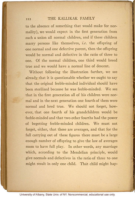 <i>The Kallikak Family: A Study in the Heredity of Feeble-Mindedness</i>, by Henry Herbert Goddard, selected pages