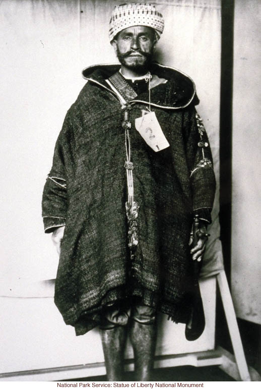 North African immigrant at Ellis Island (Photograph by Augustus Sherman)