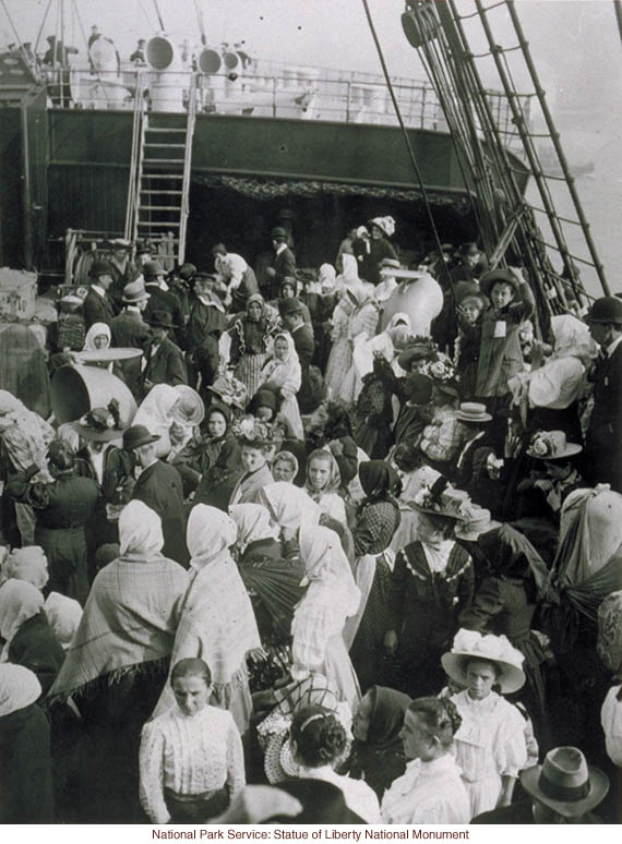 Immigrants waiting to land in New York