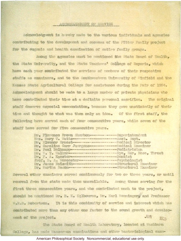 &quote;Fitter Families for Future Firesides: A report of the Eugenics Department of the Kansas Free Fair, 1920-1924&quote;