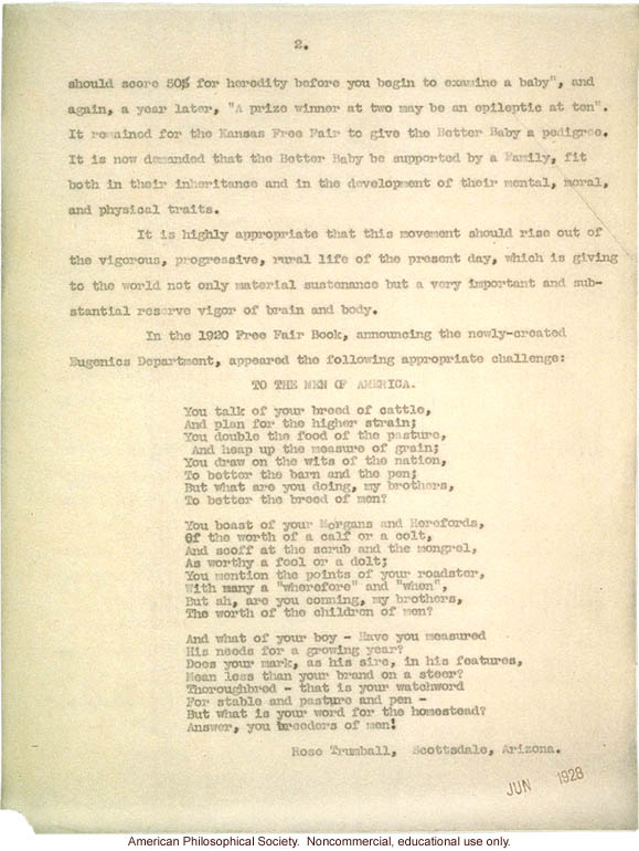 &quote;Fitter Families for Future Firesides: A report of the Eugenics Department of the Kansas Free Fair, 1920-1924&quote;