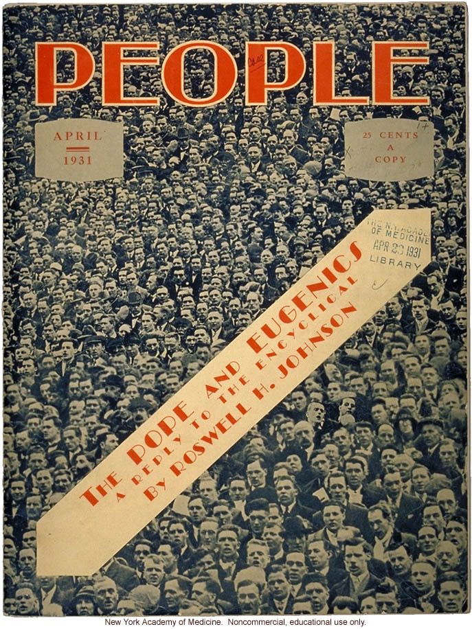 People, A Magazine for all the People (April 1931), American Eugenics Society, cover