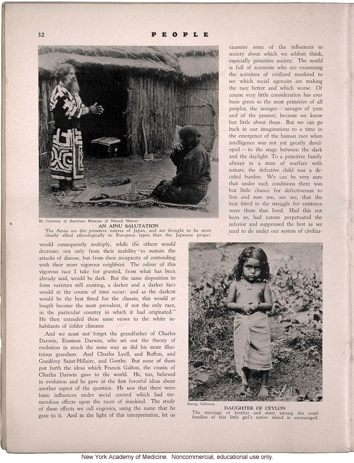 &quote;Primitive Eugenics,&quote; by Harry Whitisle, People (April 1931), history of eugenic practices around the world