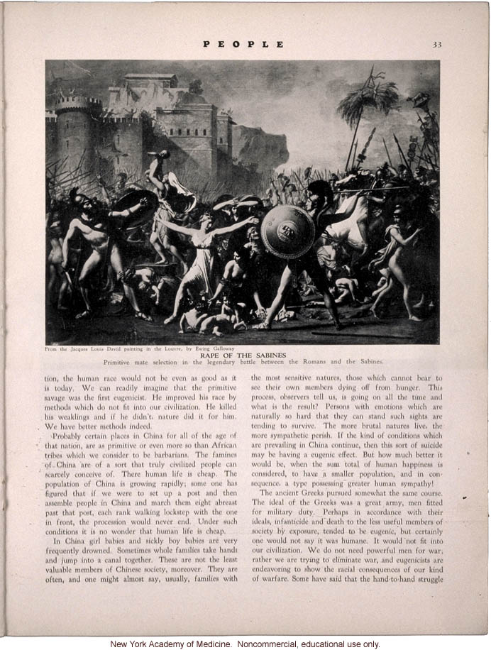 &quote;Primitive Eugenics,&quote; by Harry Whitisle, People (April 1931), history of eugenic practices around the world