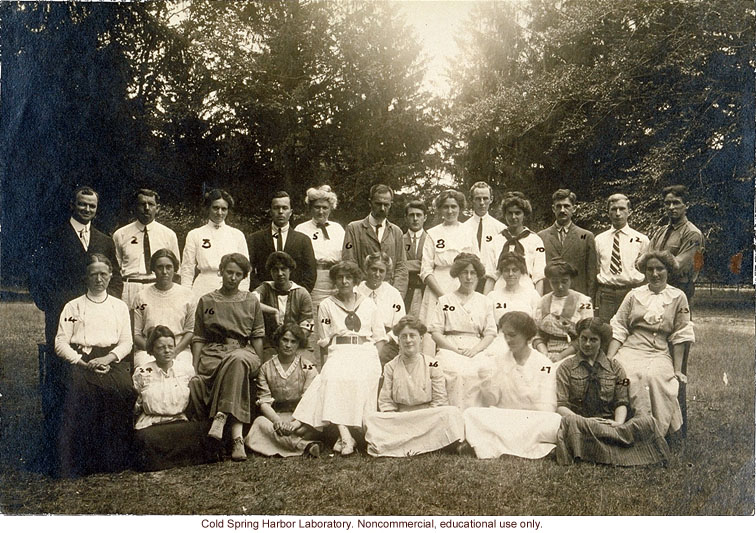 Eugenics Record Office, Field Worker Training Class of 1913, with Harry H. Laughlin (1) and Charles B. Davenport (6)