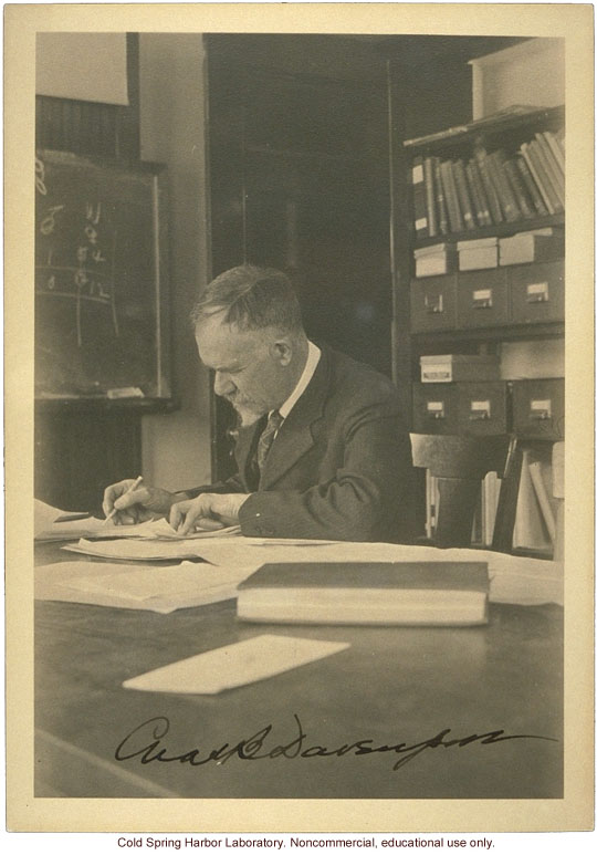 Charles B. Davenport, Director of Biological Laboratory, Carnegie Department of Genetics and Eugenics Record Office, Cold Spring Harbor (signed)