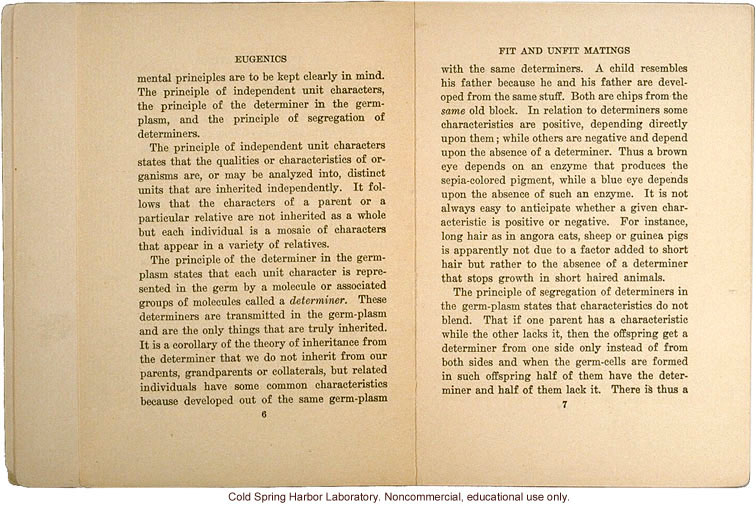 <i>Eugenics: The Science of Human Improvement by Better Breeding</i>, by Charles B. Davenport