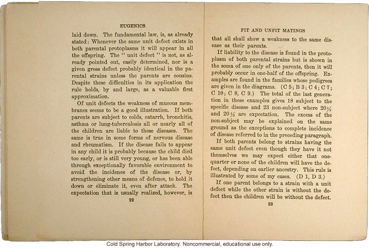 <i>Eugenics: The Science of Human Improvement by Better Breeding</i>, by Charles B. Davenport