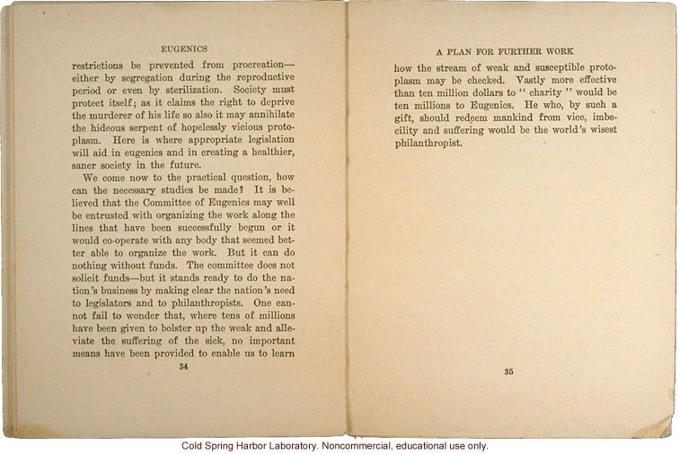 <i>Eugenics: The Science of Human Improvement by Better Breeding</i>, by Charles B. Davenport