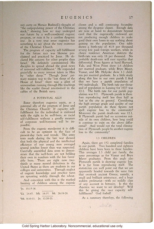 &quote;Eugenics and the Church,&quote; by Edwin Bishop, Eugenics: A Journal of Race Betterment (vol II:8)