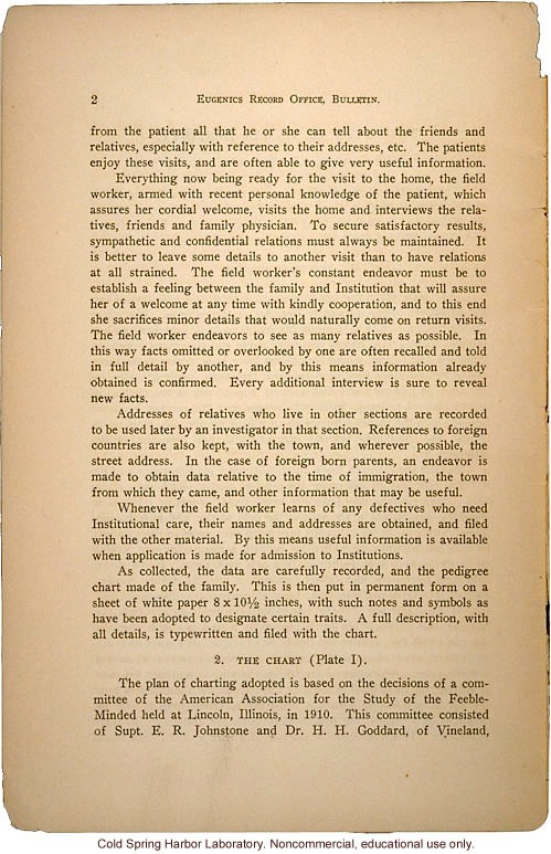 &quote;The Study of Human Heredity,&quote; by Davenport, Laughlin, Weeks, Johnstone, and Goddard, Eugenics Record Office Bulletin No. 2