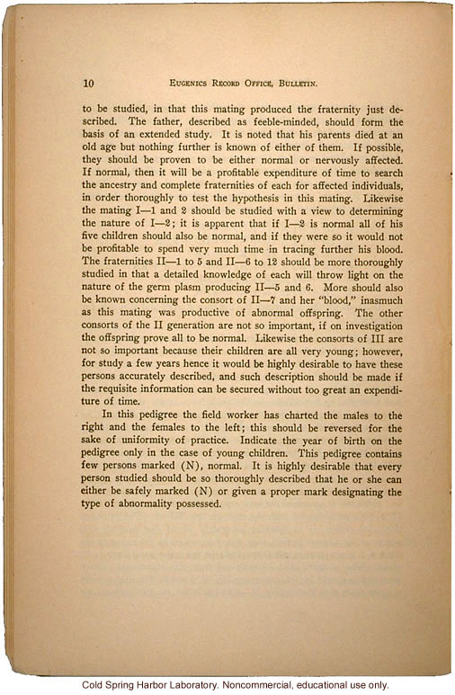 &quote;The Study of Human Heredity,&quote; by Davenport, Laughlin, Weeks, Johnstone, and Goddard, Eugenics Record Office Bulletin No. 2