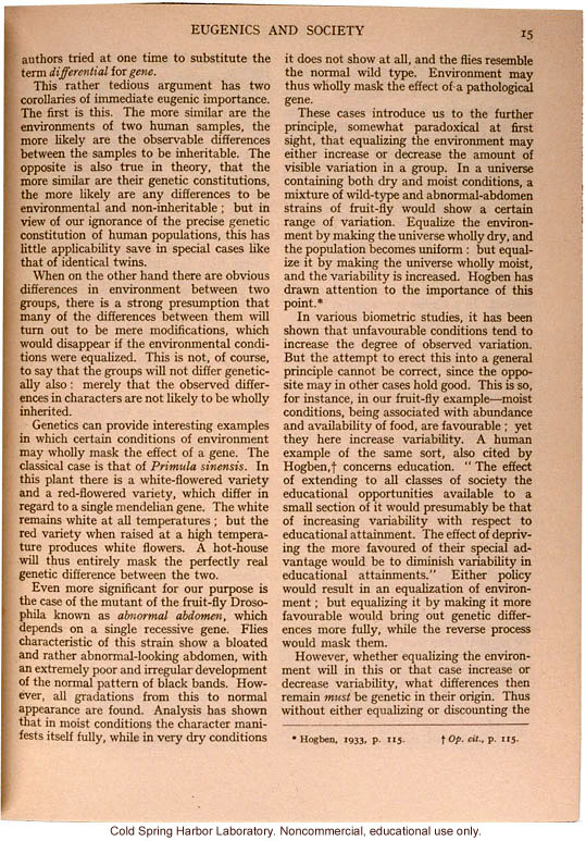 &quote;Eugenics and Society&quote; (The Galton Lecture given to the Eugenics Society), by Julian S. Huxley, Eugenics Review (vol 28:1)