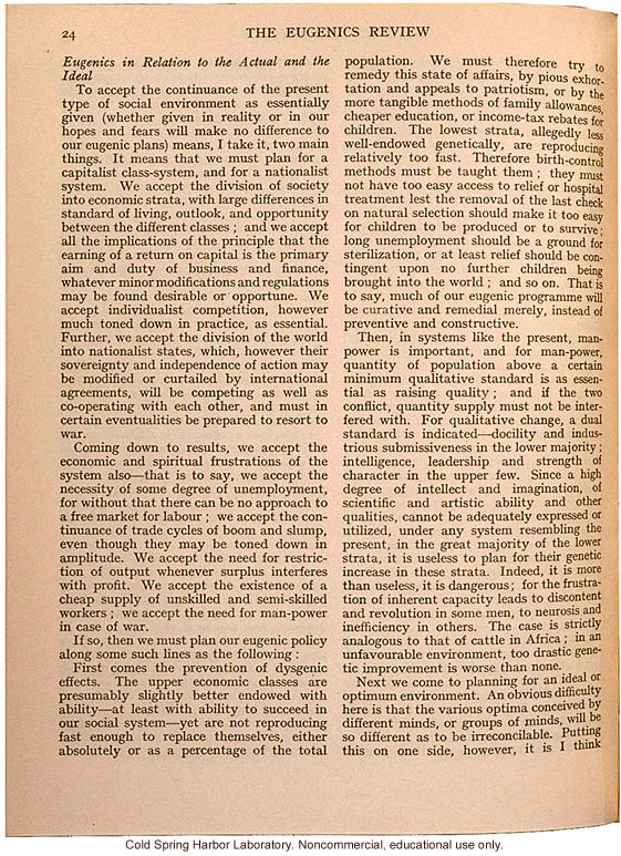 &quote;Eugenics and Society&quote; (The Galton Lecture given to the Eugenics Society), by Julian S. Huxley, Eugenics Review (vol 28:1)