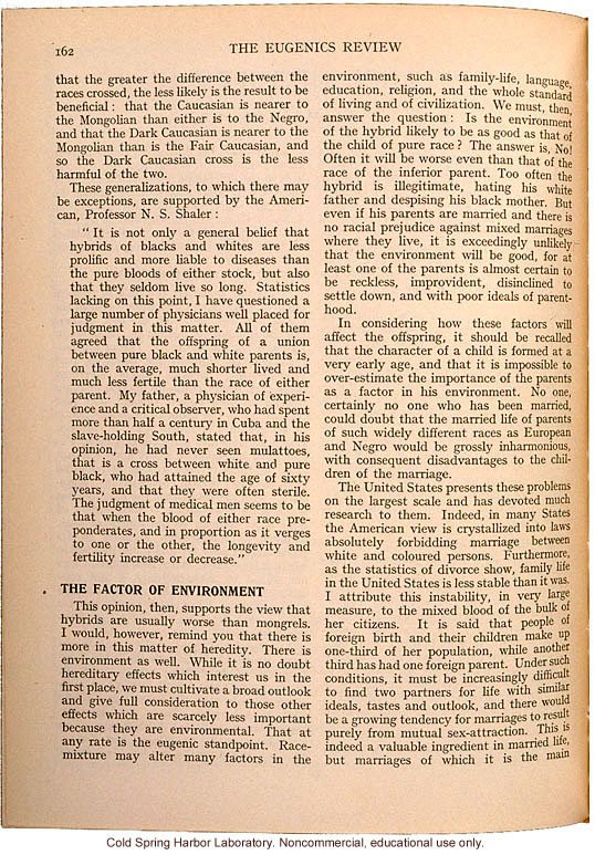 &quote;Race Mixture,&quote; by K.B. Aikman, Eugenics Review (vol. 25:3)