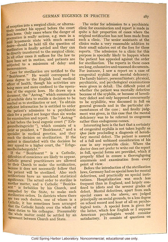 &quote;German Eugenics in Practice,&quote; by Eliot Slater, Eugenics Review (vol. 27:4), ambivalent review of sterilization and marriage laws