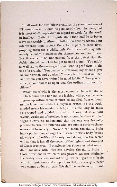 &quote;The Feeble Minded,&quote; by Mary Dendy, Economic Review (July 1903)