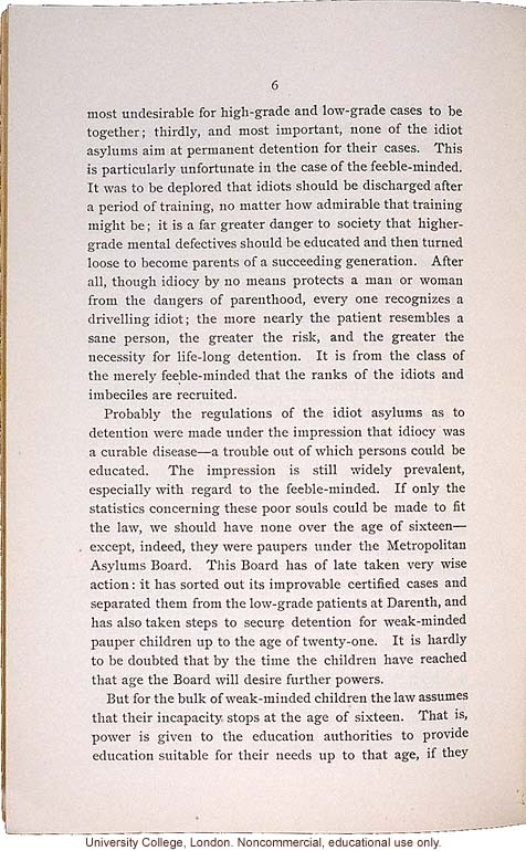 &quote;The Feeble Minded,&quote; by Mary Dendy, Economic Review (July 1903)