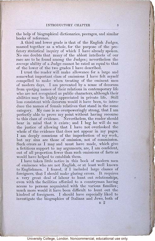 <i> Hereditary Genius: An Enquiry into Its Laws and Consequences</i> (2nd ed.), by Francis Galton, selected pages