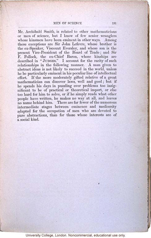 <i> Hereditary Genius: An Enquiry into Its Laws and Consequences</i> (2nd ed.), by Francis Galton, selected pages