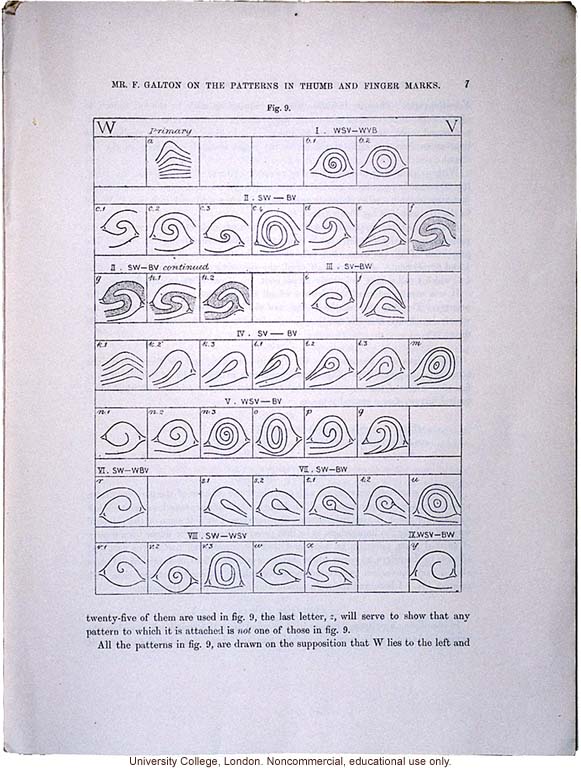 &quote;The Patterns in Thumb and Finger Marks,&quote; by Francis Galton, <i>Phil. Trans. Royal Society</i> (vol. 182), selected pages