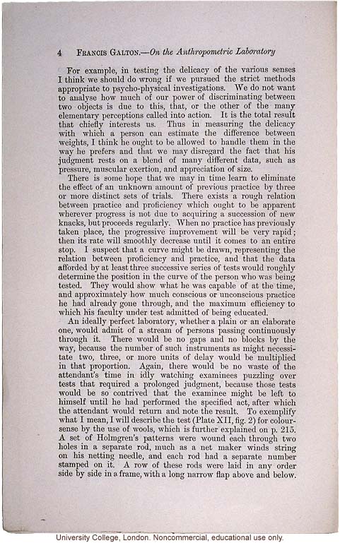 &quote;On the Anthropometric Laboratory at the late International Health Exhibition,&quote; by Francis Galton