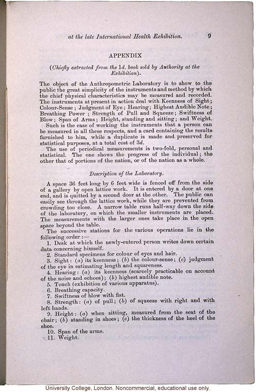 &quote;On the Anthropometric Laboratory at the late International Health Exhibition,&quote; by Francis Galton