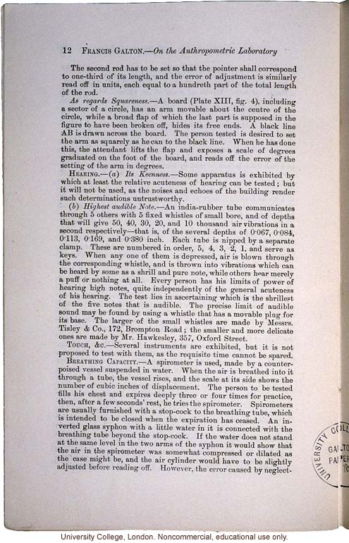 &quote;On the Anthropometric Laboratory at the late International Health Exhibition,&quote; by Francis Galton