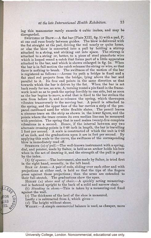 &quote;On the Anthropometric Laboratory at the late International Health Exhibition,&quote; by Francis Galton