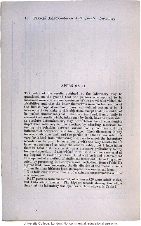 &quote;On the Anthropometric Laboratory at the late International Health Exhibition,&quote; by Francis Galton