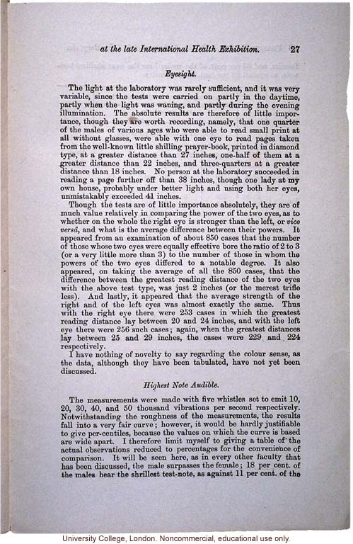 &quote;On the Anthropometric Laboratory at the late International Health Exhibition,&quote; by Francis Galton