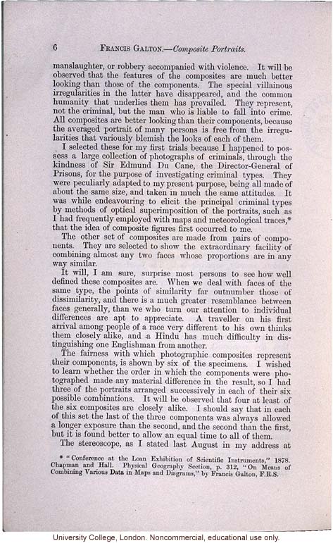 &quote;Composite Portraits,&quote; by Francis Galton