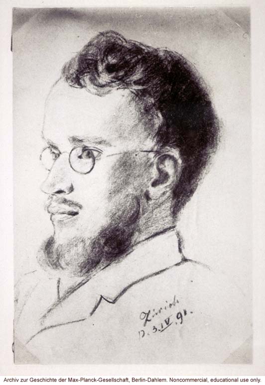 Sketch of Carl Correns, Kaiser-Wilhelm Institute for Plant Breeding, one of the rediscovers of Mendel's work