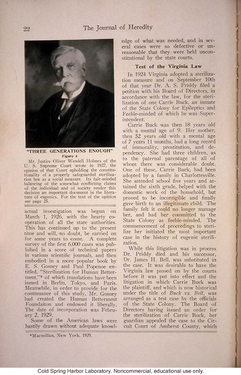 &quote;The Progress of Eugenical Sterilization,&quote; by Paul Popenoe, <i>Journal of Heredity</i> (vol. 25:1), including journal cover and contents page