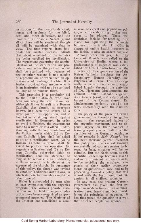 &quote;The German Sterilization Law,&quote; by Paul Popenoe, <i>Journal of Heredity</i> (vol. 25)