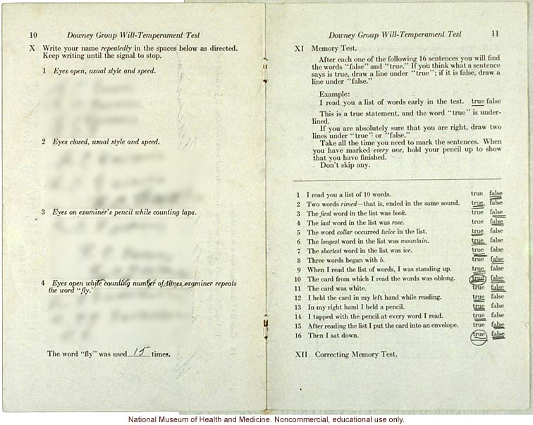 &quote;Downey Group Will-Temperament Test,&quote; Mico College, conducted by Morris Steggerda for <i>Race Crossing in Jamaica</i>