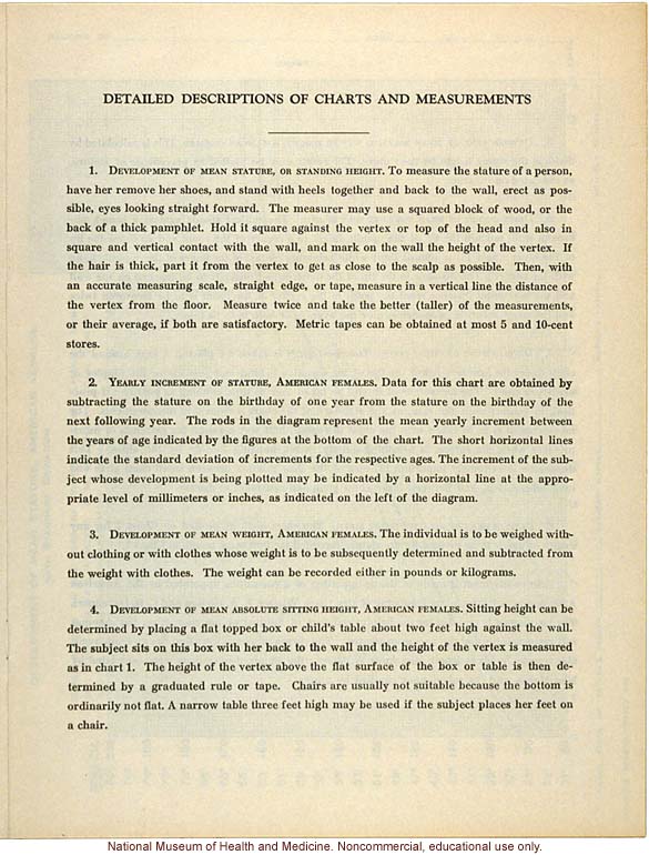 &quote;Physical Development Record for American Females,&quote; Eugenics Record Office (including forms, directions, and growth graphs)