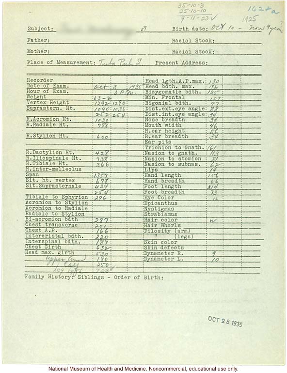 &quote;Growing Series&quote; of Navajo Male age 8-18, Tuba City and Ganado, Arizona (anthropometry, dental charts, and photographs)