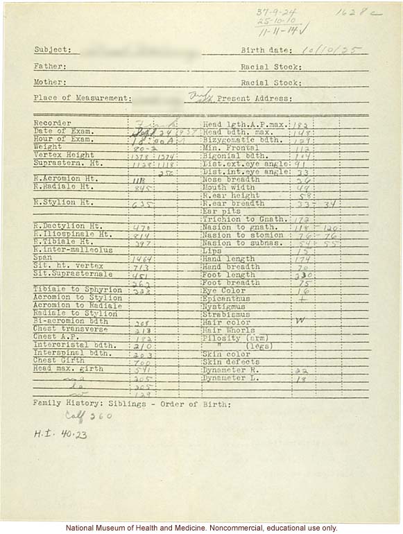 &quote;Growing Series&quote; of Navajo Male age 8-18, Tuba City and Ganado, Arizona (anthropometry, dental charts, and photographs)