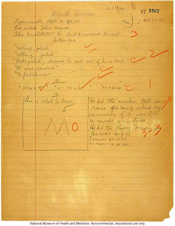 Seaford Town male anthropometric case: photo, measurements, finger prints, Schedule 3, notes; by Morris Steggerda for <i>Race Crossing in Jamaica</i>