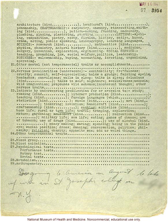 Seaford Town female anthropometric case: photos, measurements, finger prints, Schedule 3; by Morris Steggerda for <i>Race Crossing in Jamaica</i>