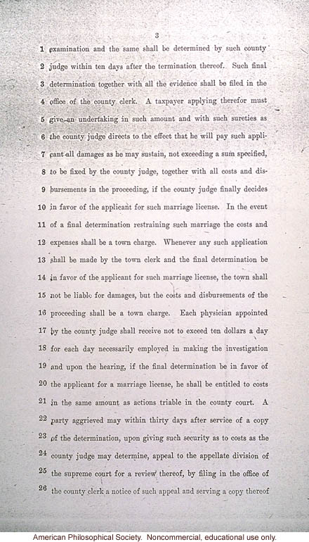 &quote;An act to amend the domestic relations law, in relation to prevention of hereditary blindness&quote;, New York State Senate