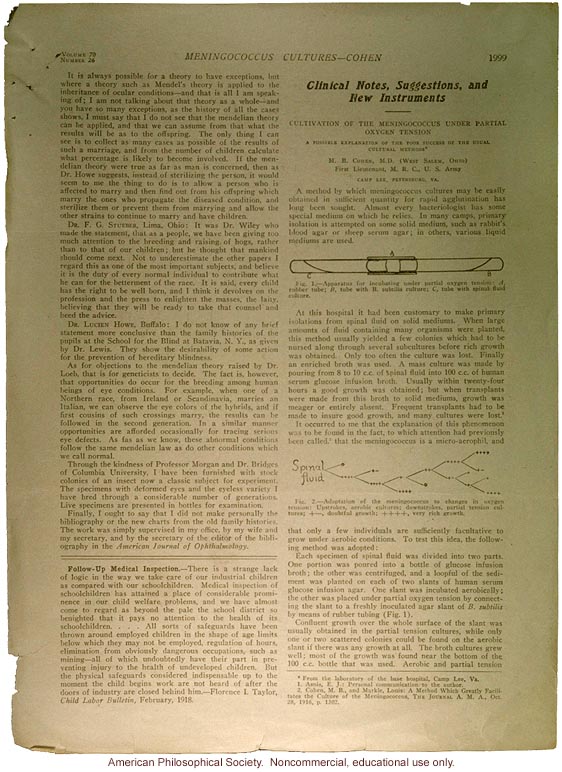 &quote;The relation of hereditary eye defects to genetics and eugenics,&quote; by Lucien Howe, JAMA