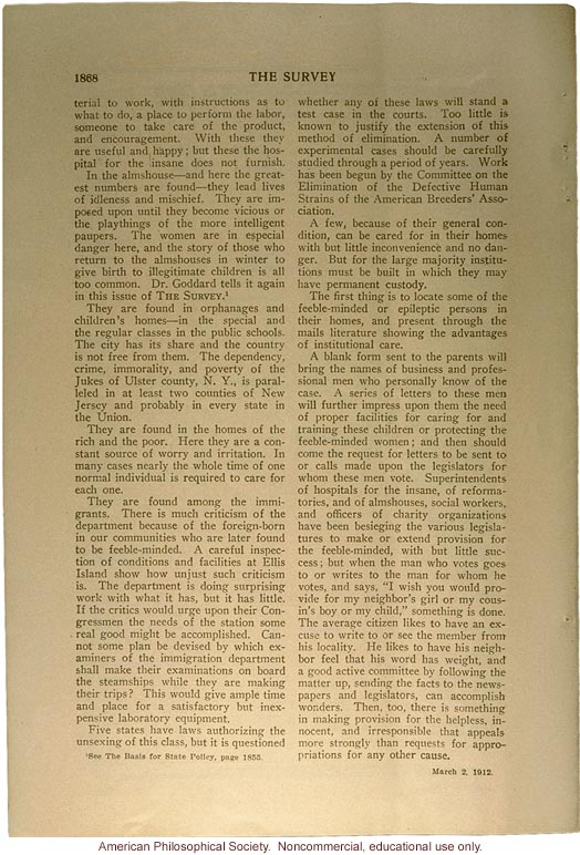 &quote;Public provision for the feeble-minded,&quote; by Edward Johnstone