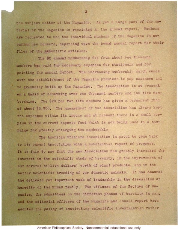 American Breeders Association report on new eugenics section