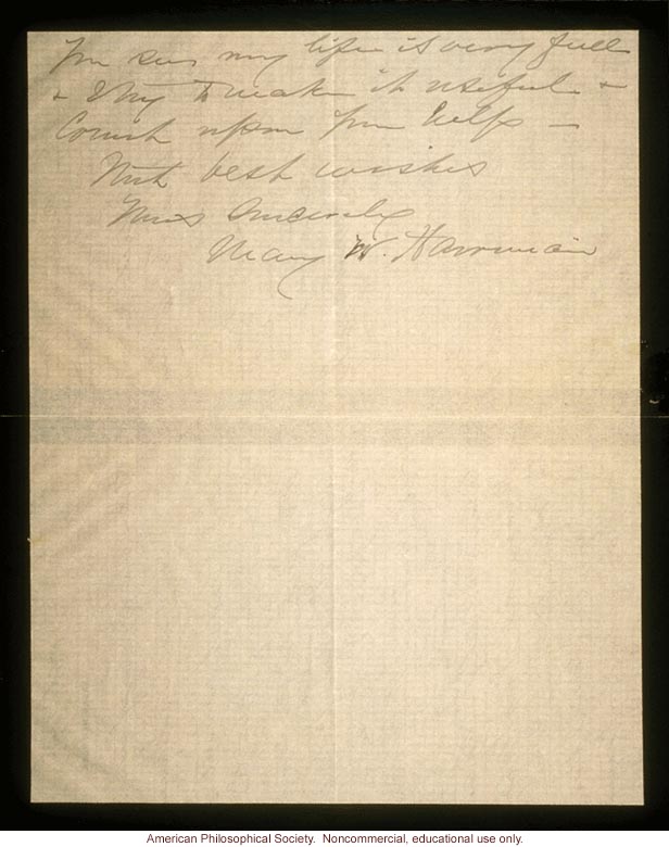 Mrs. E.H. Harriman letter to Charles Davenport about Eugenics Record Office (10/20/1910)