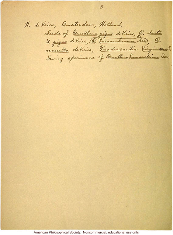 &quote;Gifts received by the Station for Experimental Evolution, May 1, 1904 to Oct. 1, 1905&quote;