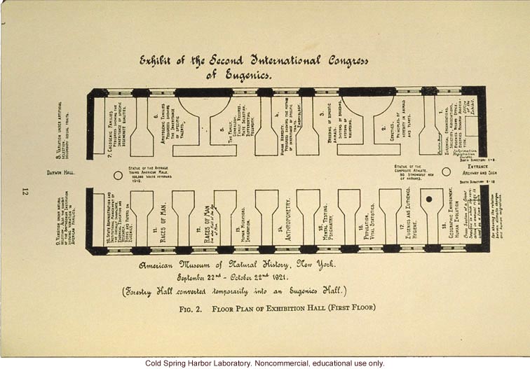 &quote;Exhibit of the Second International Congress of Eugenics,&quote; floor plans of exhibition hall